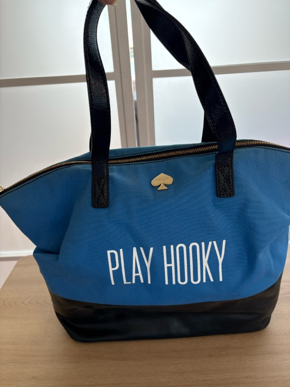 Kate Spade Play Hooky Canvas Tote Blue - Picture 2 of 16